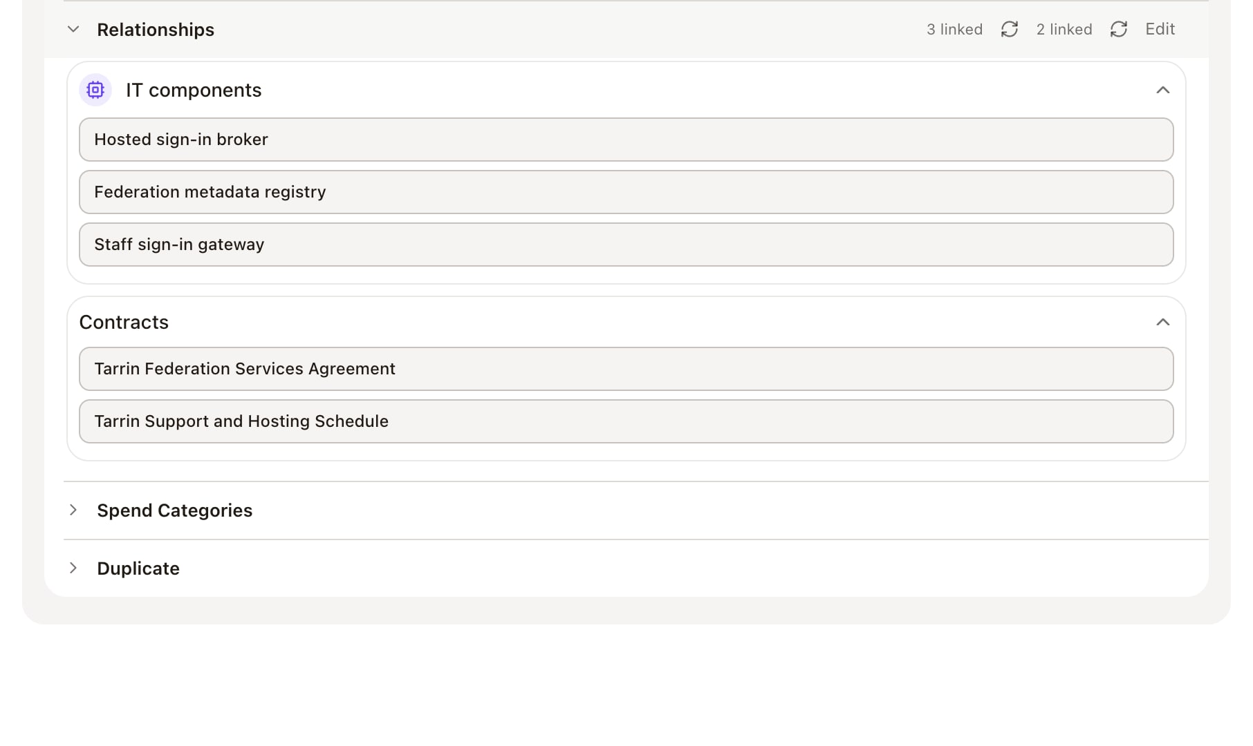 Supplier relationships: IT components and contracts